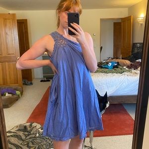 Free People one shoulder blue dress